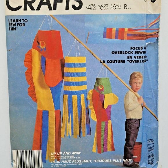 Vintage 1980's McCalls Crafts Pattern 2438 Windsocks - Picture 1 of 2